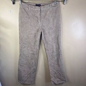 Ann Taylor Women's Size 8 Beige Paisley Wide Leg Corduroy Pants Career‎ Street